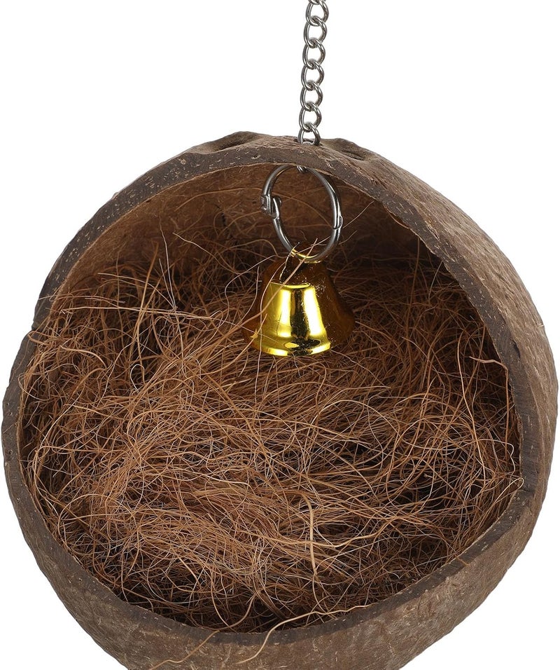 Natural Coconut Shell Bird Nest House Bed Breeding Nesting for Bird Parrot Budgie Parakeet Conure Lovebird Canary Finch - Image 3