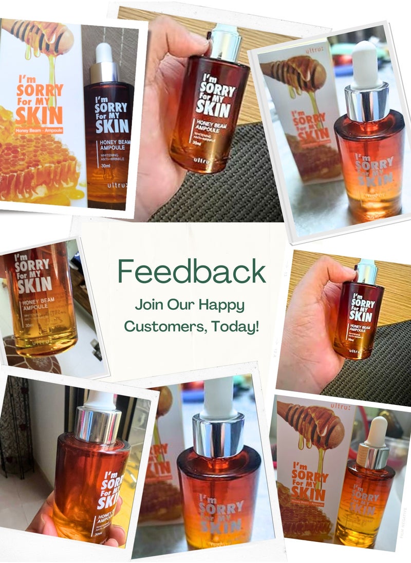 I'm SORRY For MY SKIN - I'm Sorry For My Skin Honey Beam Ampoule 30ml – Korean Skincare Anti-Aging Serum with Whitening and Wrinkle-Reducing Effects – Contains 10,000ppm Royal Jelly Honey Extract - Image 1