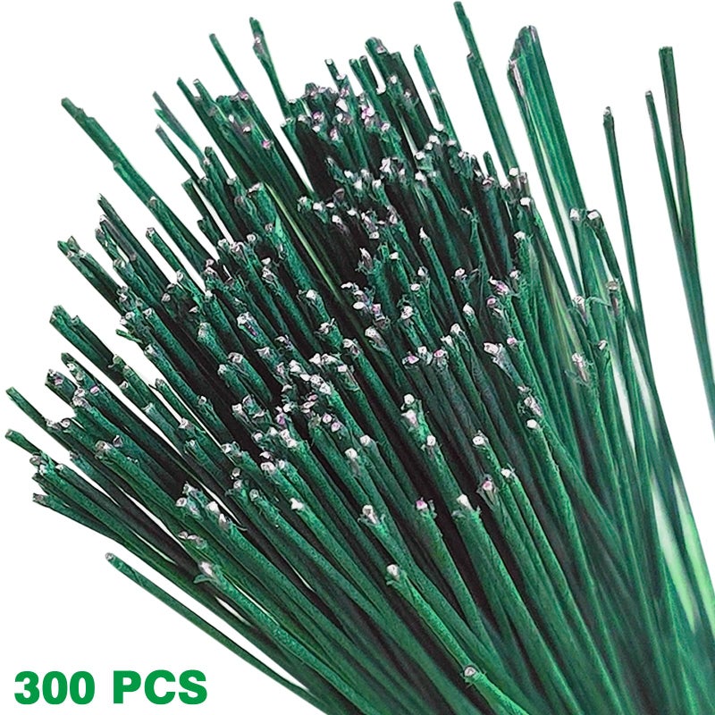 Jgalnim 300 PCS 22 Gauge Floral Flower Stem Wire,16 Inches Florals Stem Wire Flower Arrangements,Floral Wires for Florist Flowers Arrangement Bouquent Stems Wrapping and DIY,Dark Green - Image 3