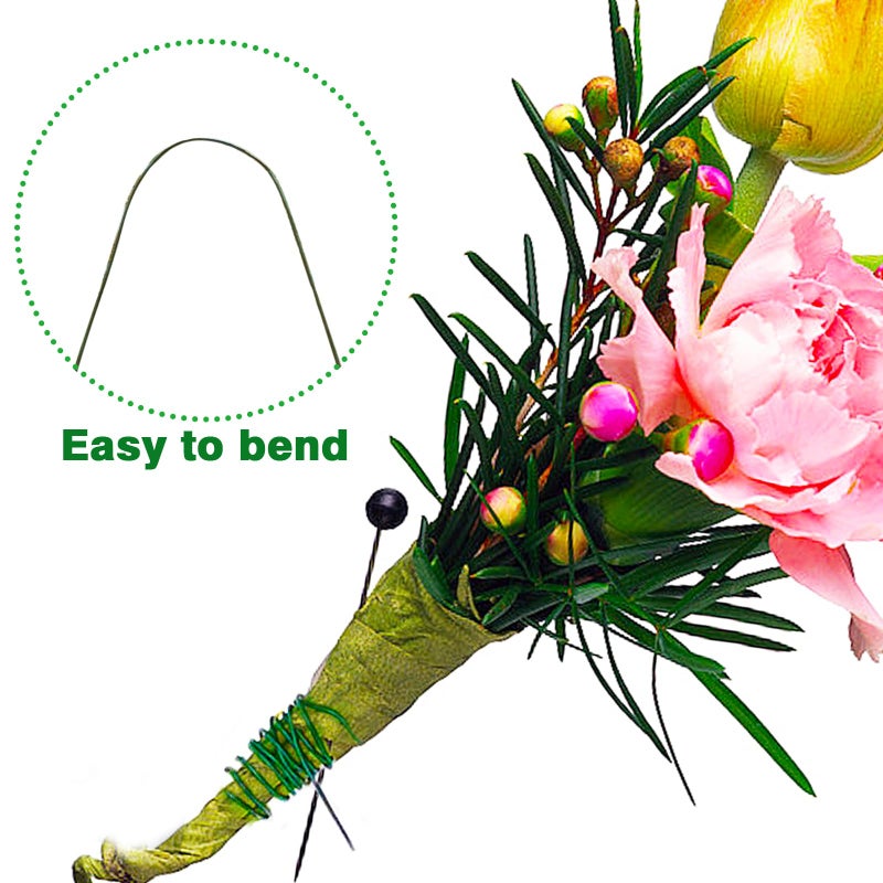 Jgalnim 300 PCS 22 Gauge Floral Flower Stem Wire,16 Inches Florals Stem Wire Flower Arrangements,Floral Wires for Florist Flowers Arrangement Bouquent Stems Wrapping and DIY,Dark Green - Image 4