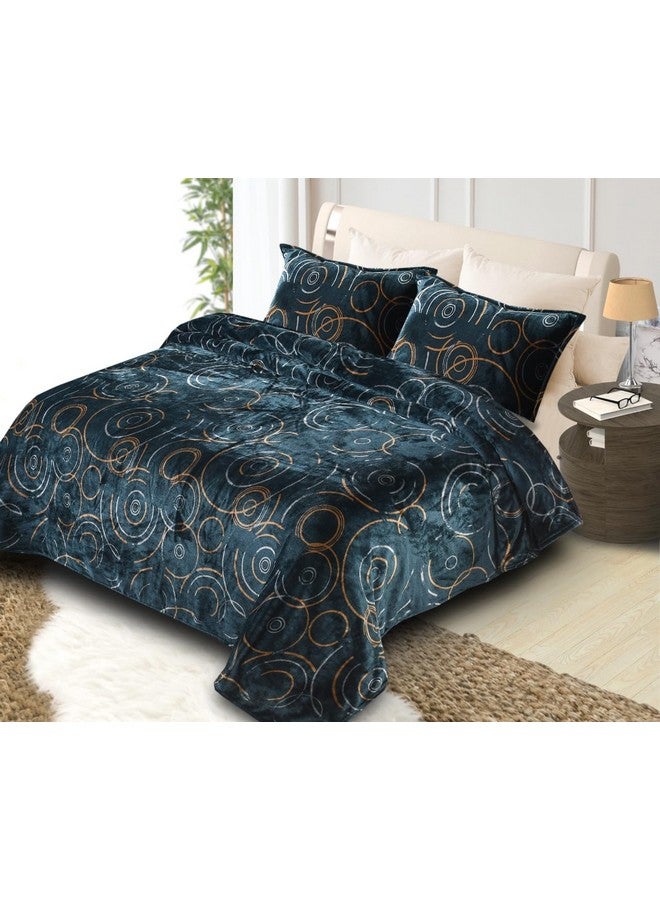 بيزيلش فليس شتوي بحجم كينغ ملاءة سرير مزدوجة دافئة من الصوف / ملاءة سرير مخملية للشتاء مع 2 غطاء وسادة / ملاءة سرير ثقيلة - 228x269 سم، متعددة الألوان (متعددة الألوان 2)