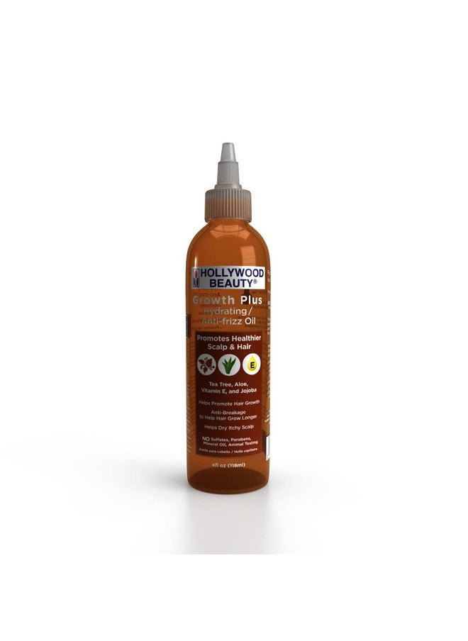 Hollywood Beauty Growth+ Hydrating/Antifrizz Oil With Jojoba 4 Oz (Pack Of 2) 