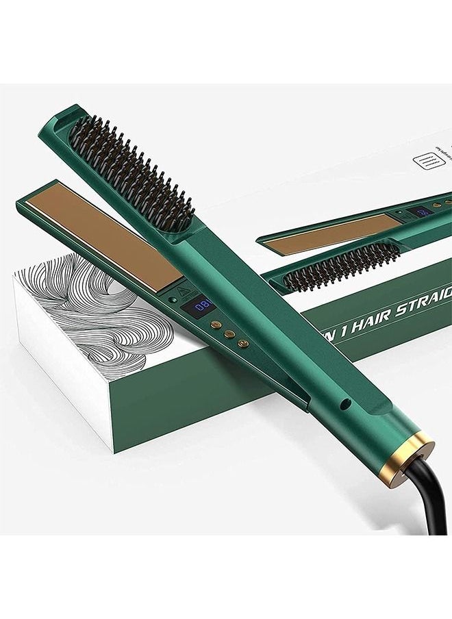 Y&D 3 in 1 Flat Iron Hair Straightener and Curler, Smart Anti Perm Brush Tourmaline Ceramic for 12 Gears Temperature Setting  - Image 1