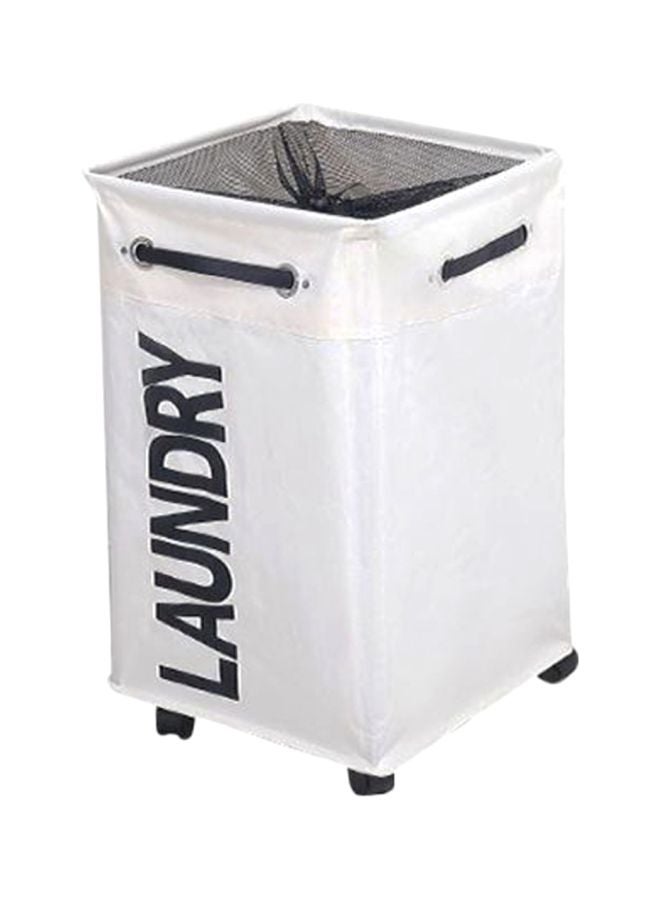 4 Wheel Laundry Basket White 60centimeter