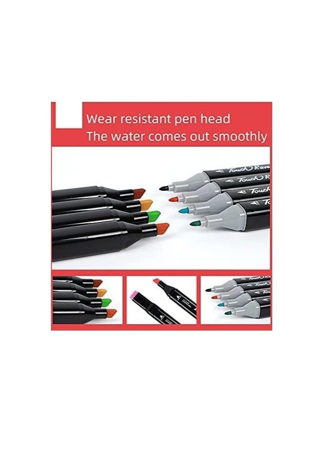 Touch Vinsh Enterprise Alcohol Brush Markers,48 Colors Art Markers Sketch Pens With Dual Tips Fine&Broad Chisel,Art Supplies For Coloring,Sketching,And Drawing With Marker Case,Multi-Coloured - Image 4