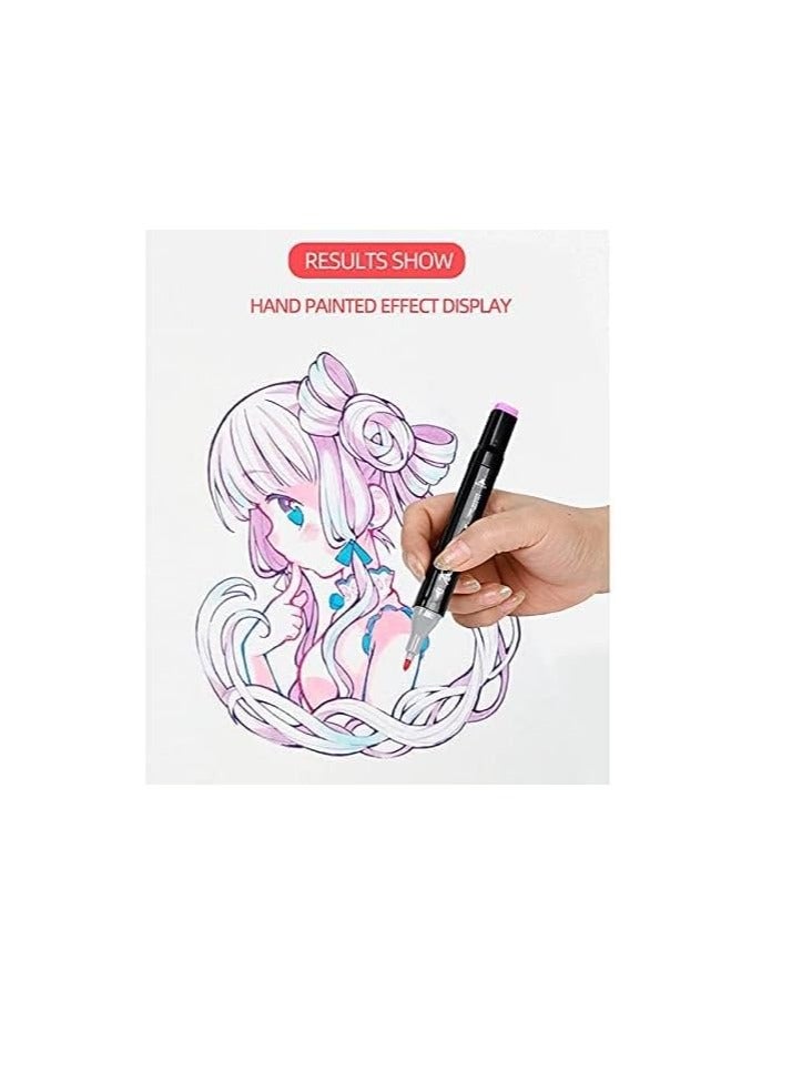 Touch Vinsh Enterprise Alcohol Brush Markers,48 Colors Art Markers Sketch Pens With Dual Tips Fine&Broad Chisel,Art Supplies For Coloring,Sketching,And Drawing With Marker Case,Multi-Coloured - Image 5