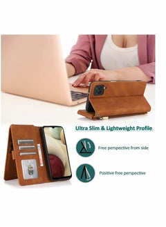 Y&D Case for Samsung Galaxy A12/M12 Wallet Zipper Leather Flip Cover Card Holder Cell Phone Cases  - Image 3
