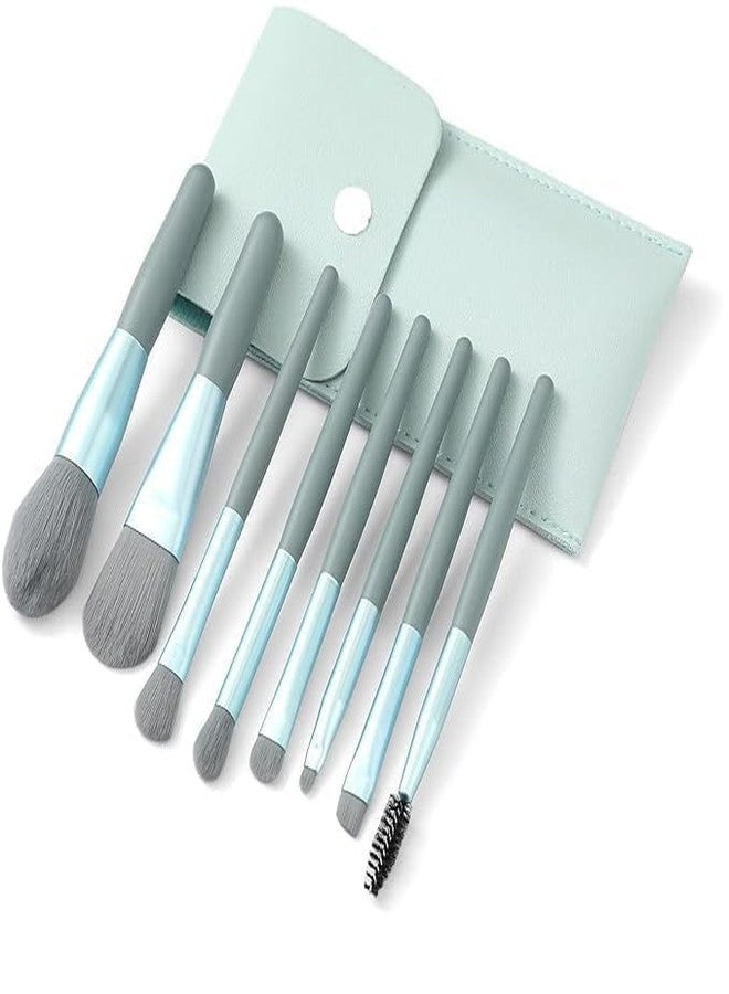 8 Pcs Brush Set With Pouch, Makeup Brushes Premium Synthetic Kabuki Foundation, Concealers, Eye Shadows Professional Blush, Face Powder, Highlighter, Contour, Blending Eyeliner (8 PCS) - Image 1