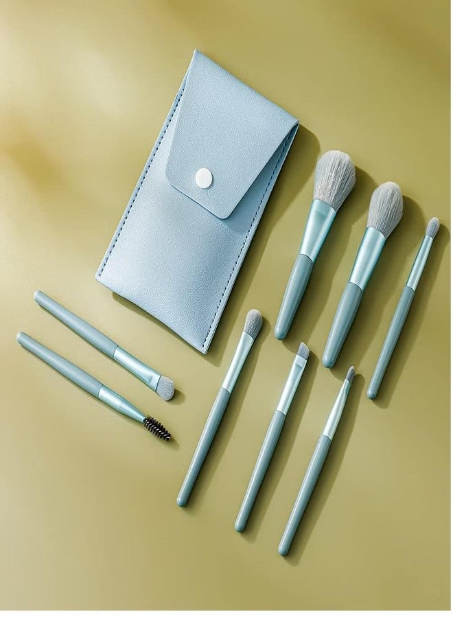8 Pcs Brush Set With Pouch, Makeup Brushes Premium Synthetic Kabuki Foundation, Concealers, Eye Shadows Professional Blush, Face Powder, Highlighter, Contour, Blending Eyeliner (8 PCS) - Image 3
