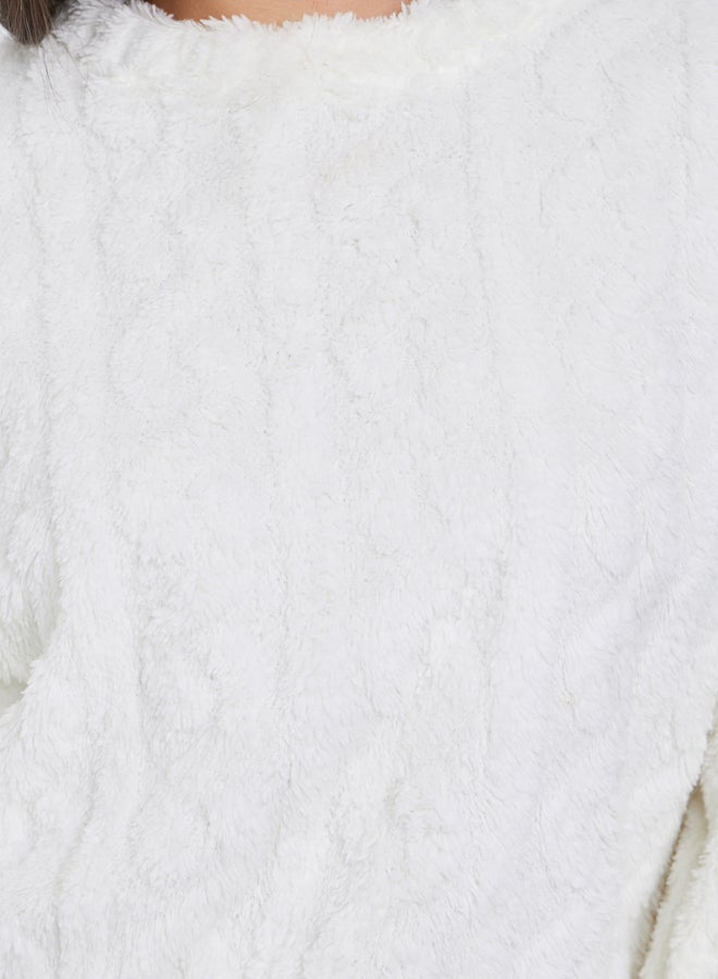 ستايلي طقم بيجاما من بنطال وبلوزة فليس بأكمام طويلة - Image 4