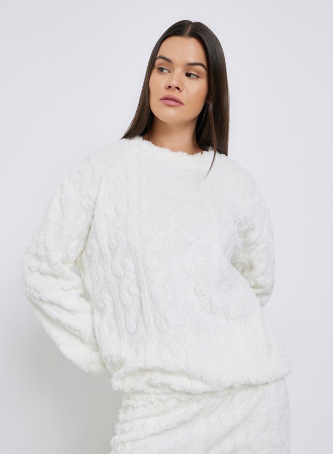 ستايلي طقم بيجاما من بنطال وبلوزة فليس بأكمام طويلة - Image 3