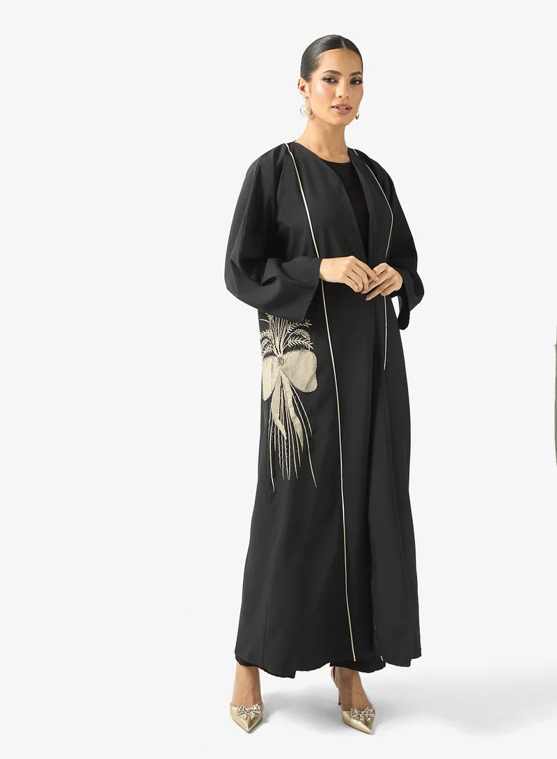 Abaya With Floral Print & Sheila