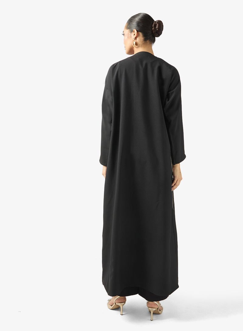 Khizana Abaya With Floral Print & Sheila - Image 2