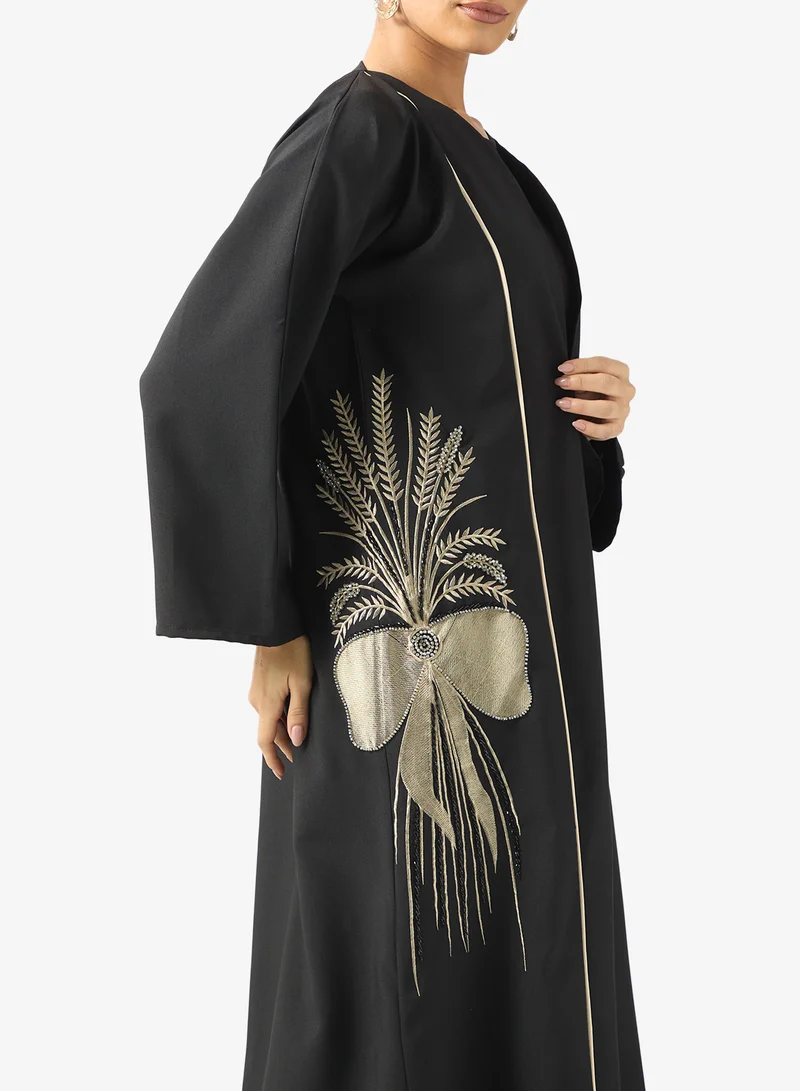 Khizana Abaya With Floral Print & Sheila
