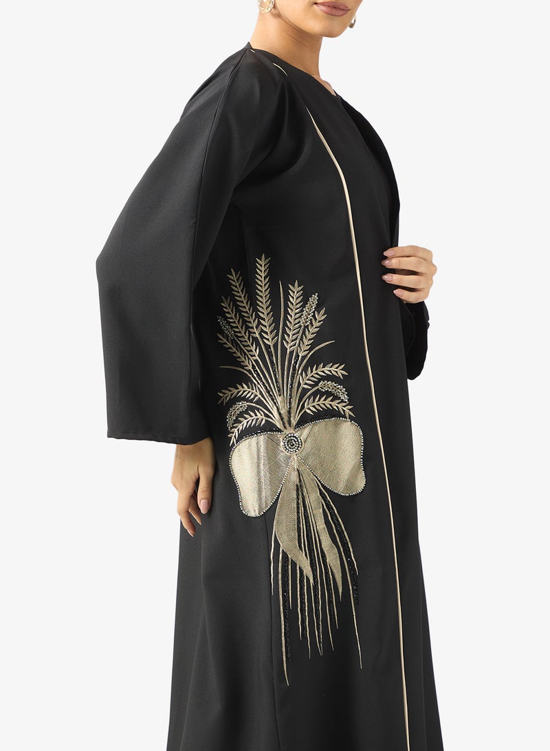 Khizana Abaya With Floral Print & Sheila - Image 3