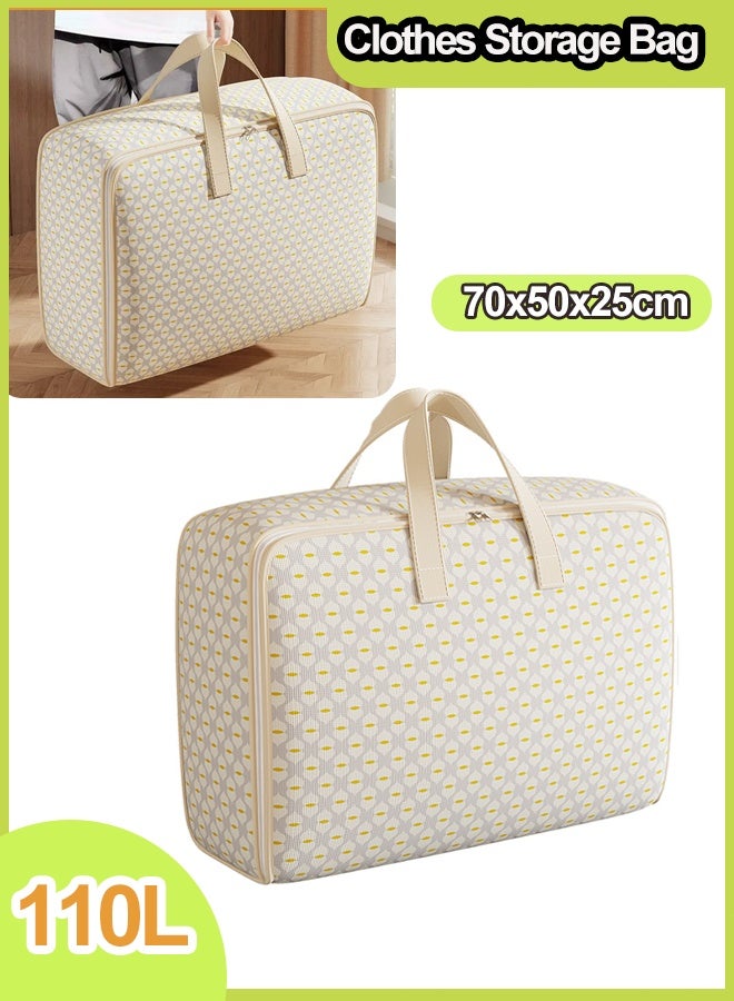 Storage Bags, 110L Large Storage Bag Waterproof Clothing ,Storage Organizing Bags With Zippers And Handles,Travelling, moving home, packing bag, duffel bag, storage box, Quilt storage,Collapsible Moving Bags Space Saver Bags For Comforters Clothes Bedding(70*50*25cm) - Image 1