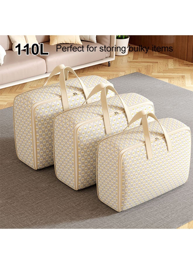 Storage Bags, 110L Large Storage Bag Waterproof Clothing ,Storage Organizing Bags With Zippers And Handles,Travelling, moving home, packing bag, duffel bag, storage box, Quilt storage,Collapsible Moving Bags Space Saver Bags For Comforters Clothes Bedding(70*50*25cm) - Image 3
