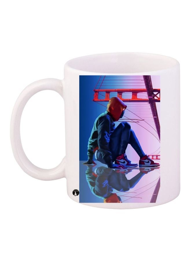 Boy Printed Coffee Mug White/Blue/Purple 11ounce