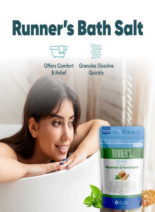 Better Bath Better Body Runner's Bath Salt 32 Ounces Epsom Salt with Natural Peppermint, Frankincense, Lemon, Cypress, Tea Tree and Lemongrass Essential Oils Plus Vitamin C in BPA Free Pouch with Easy Press-Lock Seal - Image 5