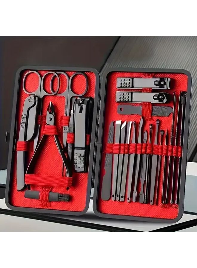 Rose Gold 4 Piece Professional Stainless Steel Nail Clipper Set With Storage Case - Image 1
