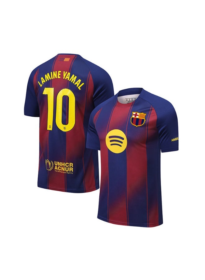 Barcelona Lamine Yamal No.10 Home Football Jersey, Short Sleeve Soccer Shirt For Adults And Youth - Image 1
