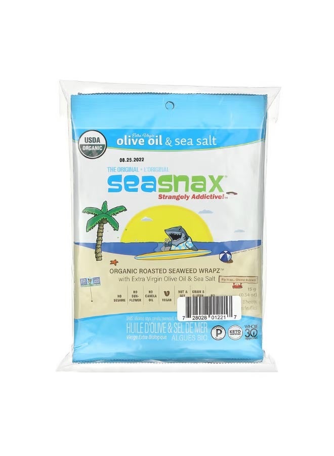seasnax Organic Roasted Seaweed Wrapz Original 20 Large Sheets 2.16 oz 60 g - Image 1