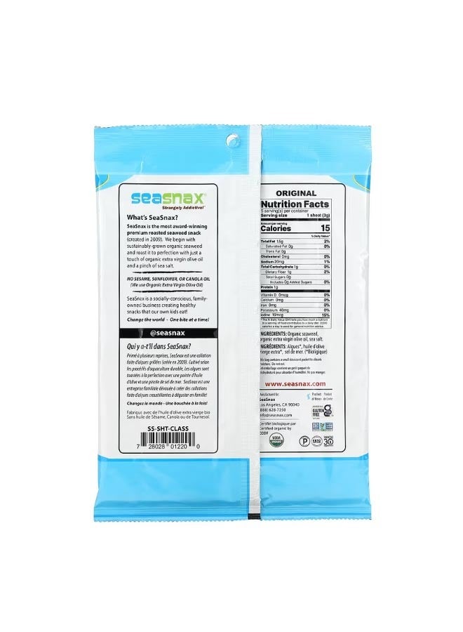 seasnax Organic Roasted Seaweed Wrapz Original 20 Large Sheets 2.16 oz 60 g - Image 2