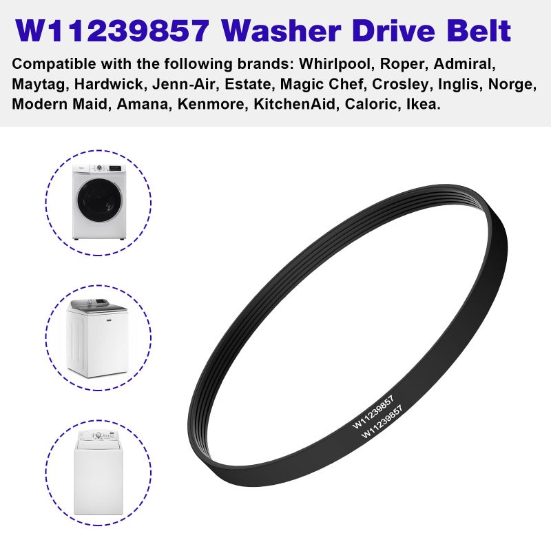 JIOTAR W11239857 W10808317 Washing Machine Belt Replacement Whirlpool Amana Maytag Top Load Washer Ps12578772 4845287 Ap6333320 - Image 2
