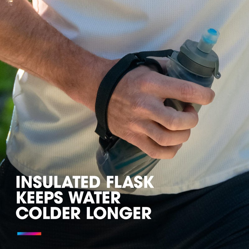 HydraPak SkyFlask Speed IT - Collapsible Insulated Handheld Running Water Bottle (500ml) - Adjustable Strap, Lightweight, Spill-Proof Cap - Image 4