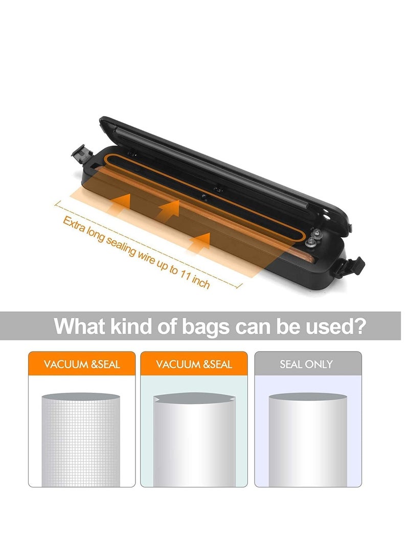 ELTRAZONE Single-touch Portable Food Saver Vacuum Sealer Machine with 2-Functions for Fruits, Nuts, Meat, Sweets, Vegetables, with 50 Pieces Sealed Bags. - Image 5