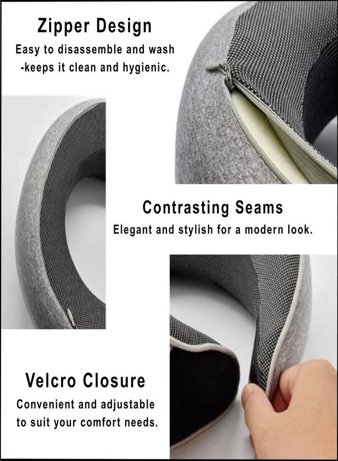 TornadoZ Neck Travel Pillow for Airplanes | 100% Pure Memory Foam Travel Neck Pillow, Comfortable Breathable Cover 360° Support for Flight Headrest Sleep, Cars, Portable Plane Accessories for Adult & Kid -Pink - Image 3