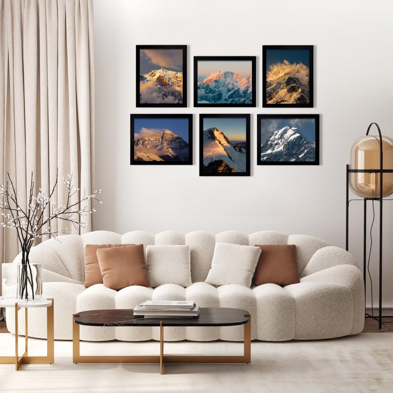Egofine Egofine 8x10 Picture Frames Set of 6  Made of Solid Wood Covered by Plexiglass Display 4x6 and 5x7 with Mat or 8x10' without Mat  for Table Top Display and Wall Mounting Photo Frame Black  - Image 4