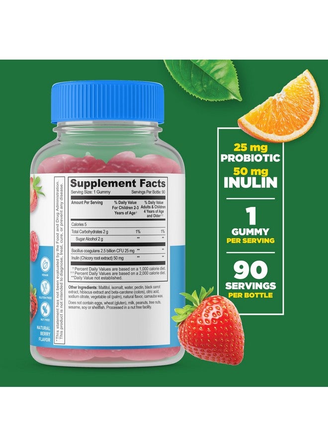 Lifeable Sugar Free Probiotics with Prebiotics Fiber for Kids - Great Tasting Natural Flavor Gummy Supplement - Keto Friendly Probiotic Chewable - 90 Gummies - Image 2
