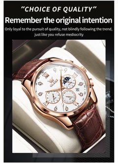 OLEVS Watches for Men Quartz Leather Chronograph Water Resistant Watch 2888  - Image 3