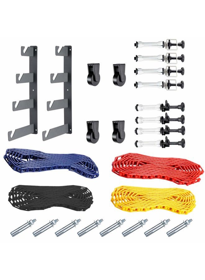 Neewer Photography 4 Roller Wall Mounting Manual Background Support System with 2 x Four Fold Hook, 8 x Expand Bar, 4 x Chain, Load Capacity per Roller: 22lb/10kg - Image 1