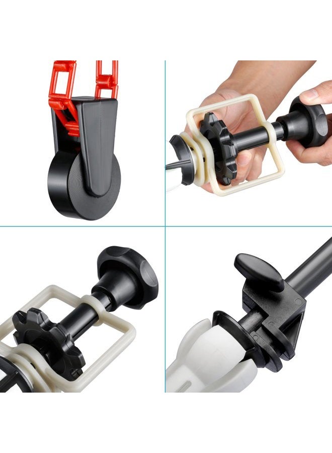 Neewer Photography 4 Roller Wall Mounting Manual Background Support System with 2 x Four Fold Hook, 8 x Expand Bar, 4 x Chain, Load Capacity per Roller: 22lb/10kg - Image 5