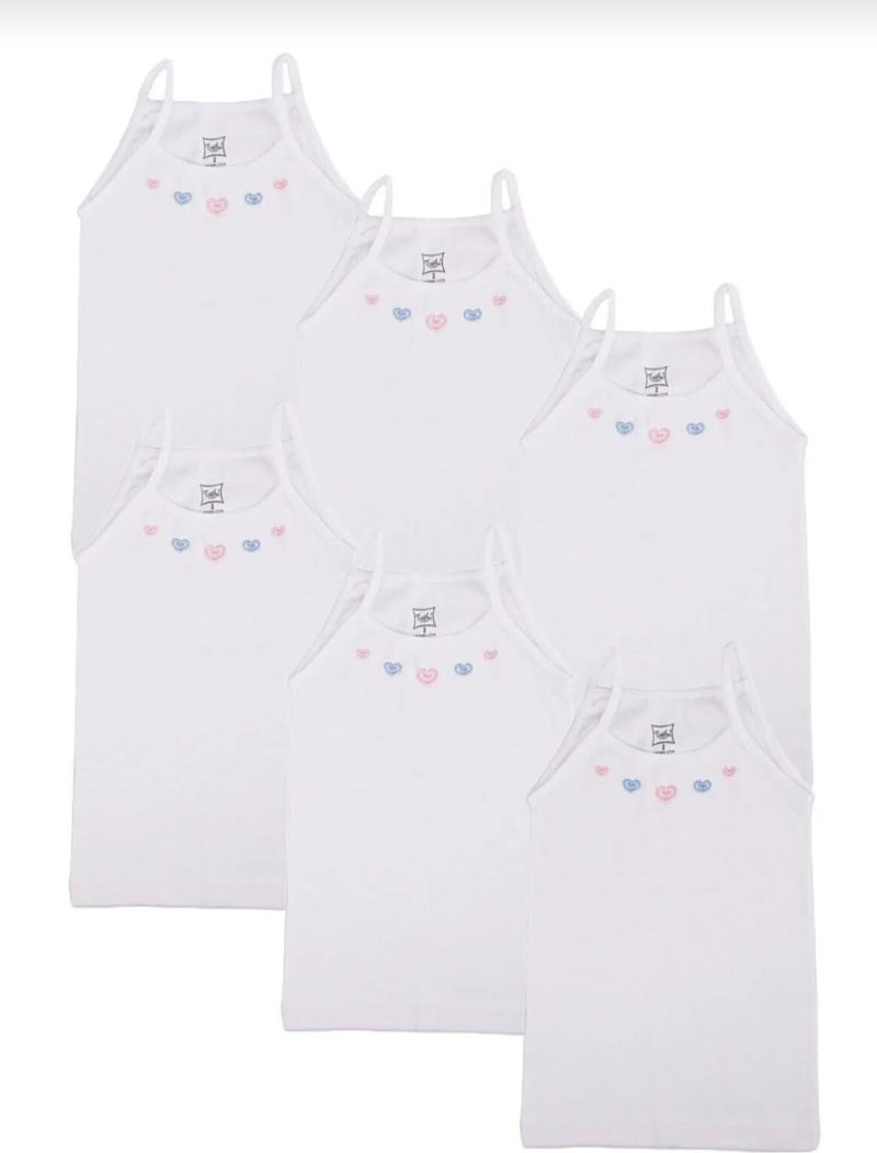 Tutku 0165 Girl's String Strap Undershirt 6 Pieces 