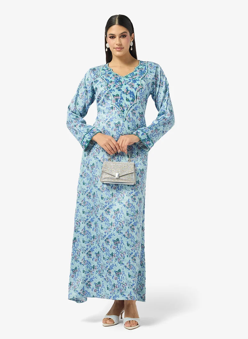 Arabian Closet  Embellished Belted Jalabiya for Women | Best Price UAE