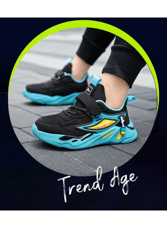 NIBEMINENT أحذية رياضية للأطفال الكبار مضادة للانزلاق خفيفة الوزن للجري والمشي لمسافات طويلة ذات قاع ناعم وشبكة قابلة للتنفس - Image 2