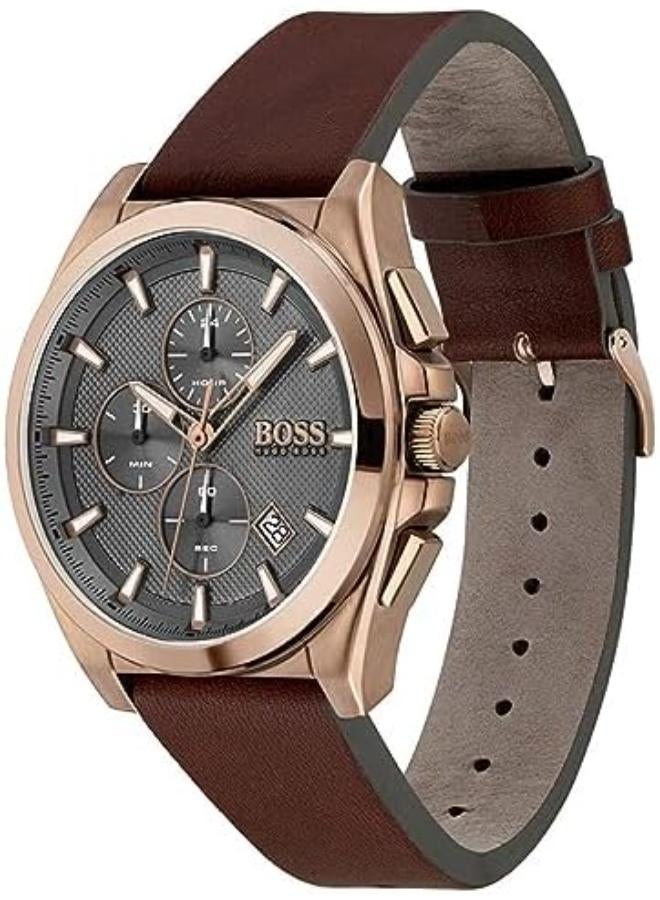 BOSS men’s Chronograph leather watch 1513882 - Image 2
