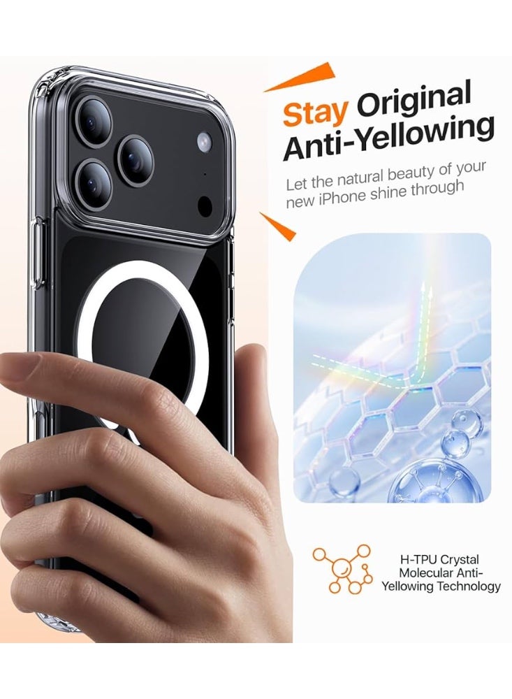 ريتي غطاء ايفون 17 برو المغناطيسي – شفاف مقاوم للصدمات، نحيف، قبضة مريحة مقاومة للانزلاق، متوافق مع MagSafe، حماية من الصدمات والكاميرا والشاشة، غطاء هاتف متين - Image 4