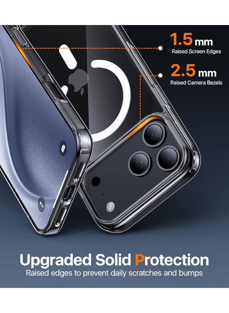 ريتي غطاء ايفون 17 برو المغناطيسي – شفاف مقاوم للصدمات، نحيف، قبضة مريحة مقاومة للانزلاق، متوافق مع MagSafe، حماية من الصدمات والكاميرا والشاشة، غطاء هاتف متين - Image 2