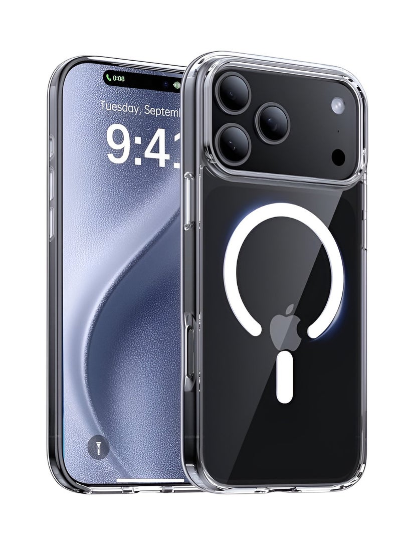ريتي غطاء ايفون 17 برو المغناطيسي – شفاف مقاوم للصدمات، نحيف، قبضة مريحة مقاومة للانزلاق، متوافق مع MagSafe، حماية من الصدمات والكاميرا والشاشة، غطاء هاتف متين - Image 1