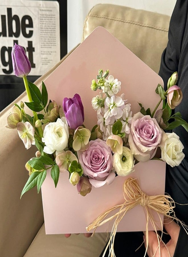 BBJ WRAPS Envelope Flower Boxes for Arrangements Solid Color Korean Floral Box Cardboard Floral Envelope Box Florist Supply, 8.7 x 1.6 x 10.6 Inch - 5 Counts - Image 3