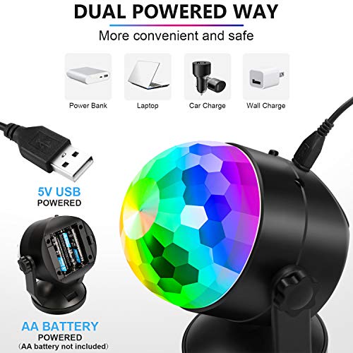 Luditek Disco Ball Party Lights Sound Activated Battery Powered Portable Karaoke Dancing Strobe Lights for Indoor Outdoor Christmas Halloween Party Decorations Supplies for Car Home - Image 2