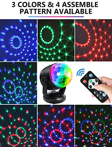 Luditek Disco Ball Party Lights Sound Activated Battery Powered Portable Karaoke Dancing Strobe Lights for Indoor Outdoor Christmas Halloween Party Decorations Supplies for Car Home - Image 3