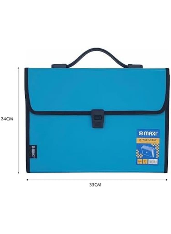ماكسي ملف توسيع 13 شبكة بمقبض فيروزي 13 جيوب توسيع المجلدات المحمولة الأكورديون A4 منظم قابل للتوسيع - Image 2