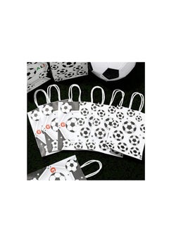 Excefore 12pcs Soccer Party Favor Paper Bags, Football Themed Party Bags with Handles Soccer Goodie Bags Treat Candy Bags for Kids Adults Soccer Party Supplies  - Image 4