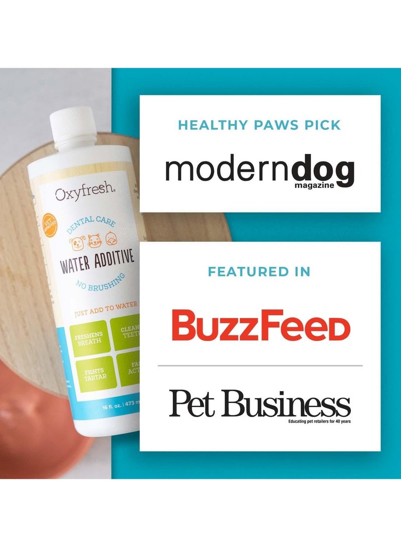 Oxyfresh Premium Pet Dental Care Solution Pet Water Additive: Best Way to Eliminate Bad Dog Breath and Cat Bad Breath - Fights Tartar & Plaque - So Easy, Just Add to Water! Vet Recommended 16 oz. - Image 5
