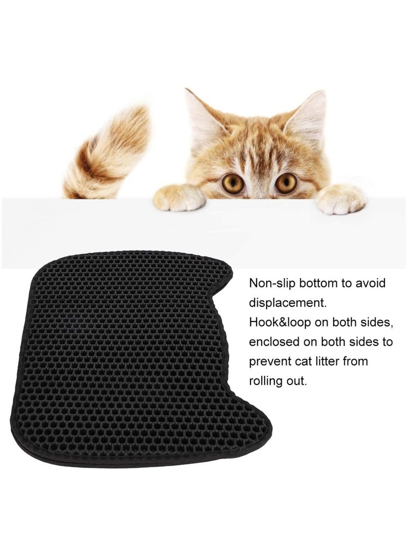 MileMelo Large Size‌‌ Cute Cat Head Design Double-Layer Waterproof Litter Mat - Washable & Anti-Slip Trapping Pad for Cat Toilet Cleaning 45x60cm - Image 5